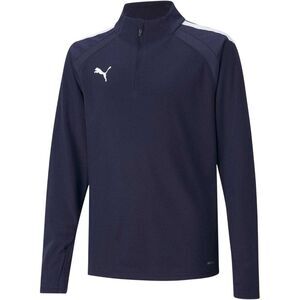 Puma Childrens/Kids TeamLIGA Quarter Zip Fleece Top / Navy